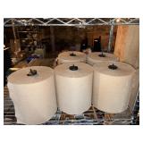 (5) LARGE PAPER TOWL ROLLS WITH INSERTS