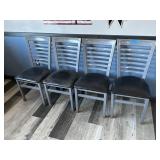 (4) SILVER AND BLACK WOODEN REFINISHED CHAIRS