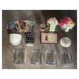 GLASS GLOBES, DECORATIVE VASES, POSTCARDS & DECOR