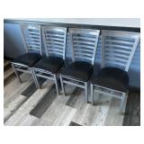 (4) SILVER AND BLACK WOODEN REFINISHED CHAIRS