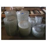 CLEAR GLASS SALAD/DESERT PLATES 9" & 7.5" &