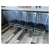 (4) SILVER AND BLACK WOODEN REFINISHED CHAIRS