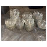 CLEAR GLASS BOWLS AND SERVING PLATES