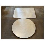 RECTANGULAR TABLE TOP 42" X 30.25" & 35.5" ROUND