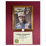 SIGNED DALE EARNHARDT FRAMED 8 X 10 W/COA
