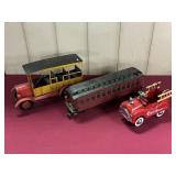 UNMARKED TIN CAR, THE CHIEF FIRE TRUCK & BACHMANN
