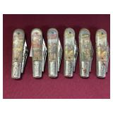 (6) BARLOW WESTERN STYLE POCKET KNIVES