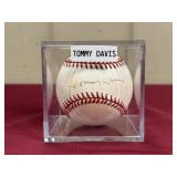 TOMMY DAVIS SIGNED BALL IN CASE