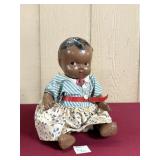 BROWN WOODEN DOLL WITH CLOTHES (LIMBS MOVE)