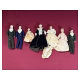 VICTORIAN PORCELAIN DOLLS APPROX 5" W/ (1) 3" DOLL