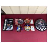 DALE EARNHARDT: PLASTIC CLOCK, COLLECTIBLE PLATES,