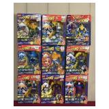 (9) MARVEL COMICS ACTION FIGURINES: WOLVERINE,