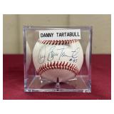 DANNY TARTABULL SIGNED BALL IN CASE
