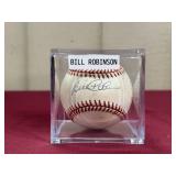 BILL ROBINSON SIGNED BALL IN CASE