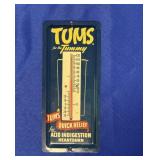 "TUMS FOR THE TUMMY" TIN ADVERTISING THERMOMETER
