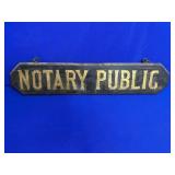 WOODEN DOUBLE SIDED NOTARY PUBLIC SIGN