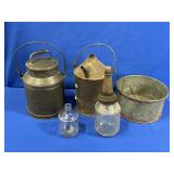 YCRR JUG, UNMARKED METAL MILK CAN STYLE JUG, 4 QT