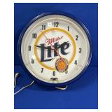 MILLER LIGHT PLASTIC NEON CLOCK APPROX 19.5"