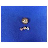 (3) MINI MARBLES WITH A SHOOTER
