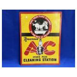 AC SPARK PLUG CLEANING STATION TIN SIGN