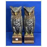 *HEAVY* CAST IRON STYLE OWL BOOK ENDS/DOOR STOPS
