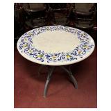 ROUND MOSIAC STYLE DERUTA TABLE (HEAVY) CAST BASE