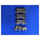 (4PC) ARCADE CAST IRON TRAIN SET (TRAIN CARS