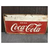 DRINK COCA-COLA TIN SIGN APPROX 72" X 36"