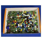 ASSORTED GLASS MARBLES (SOME SHOOTERS)