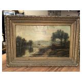 ANTIQUE FRAMED OIL PAINTING ON CANVAS (LARGE)