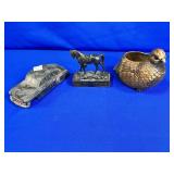 BRASS STYLE HORSE PAPERWEIGHT APPROX 4.5", BIRD