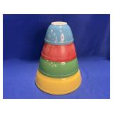 (4) MIXING BOWL PRIMARY COLORS PYREX SET