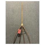 PRIMITIVE FOUR TINE HAY RAKE APPROX 70"