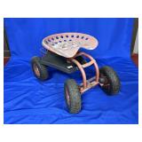 GARDEN TRACTOR SEAT/STOOL ON WHEELS
