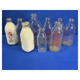 (9) ASSORTED MILK BOTTLES: IXL CREAMERY, WELLER