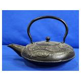 DECORATIVE CAST IRON TEA POT APPROX 10"