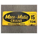 MECO-MATIC 15 TON BROOKFIELD, OHIO METAL SIGN