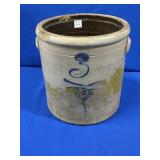 3 GALLON COBALT TORNADO DESIGN CROCK
