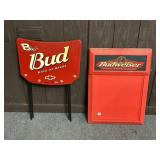 PLASTIC BUDWEISER DISPLAY BOARD APPROX 28" X 20"