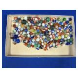 ATLAS MASON JAR WITH VINTAGE GLASS MARBLES