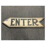 WOODEN DOUBLE SIDED ENTER SIGN