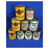 (9) UNOPENED ASSORTED MOTOR OIL CANS