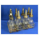 THE MASTER MFG CO. & OTHER OIL BOTTLES IN CRATE