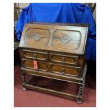 WOODEN SECRETARY DESK APPROX 37" X 40.5" X 17"