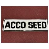 ACCO SEED METAL SIGN APPROX 35.5" X 10"