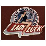 1991 BUD LIGHT BEER LADY LUCK METAL SIGN