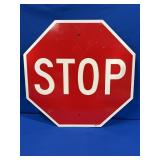 METAL STOP SIGN MARKED HSI ON BOTTOM RIGHT