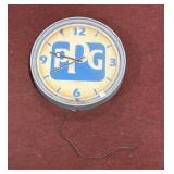 PPG PLASTIC NEON CLOCK (NEEDS PLUG/REWIRED)