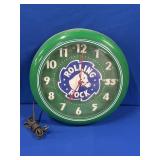 ROLLING ROCK PLASTIC CLOCK APPROX 19.5"