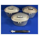 SILVER SEAL ALUMINUM POTS WITH LIDS AND HANDLE